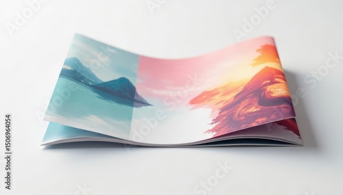 Close-up view of a folded flap; stark white backdrop , object, macro