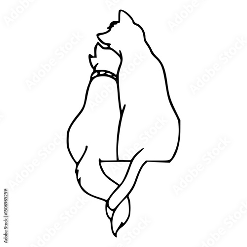 best friends cat and dog drawing
