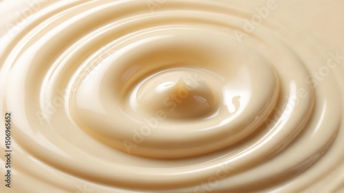 Beige Cream Swirl with Glossy Texture and Central Blob