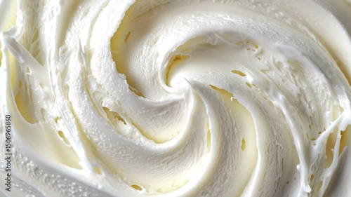 Smooth vanilla ice cream texture with soft creamy swirls