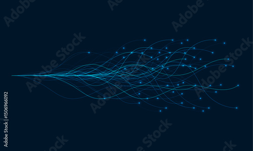 Ai technology. Concept of artificial intelligence. Blue and dots lines. Digital, communication, science, networks