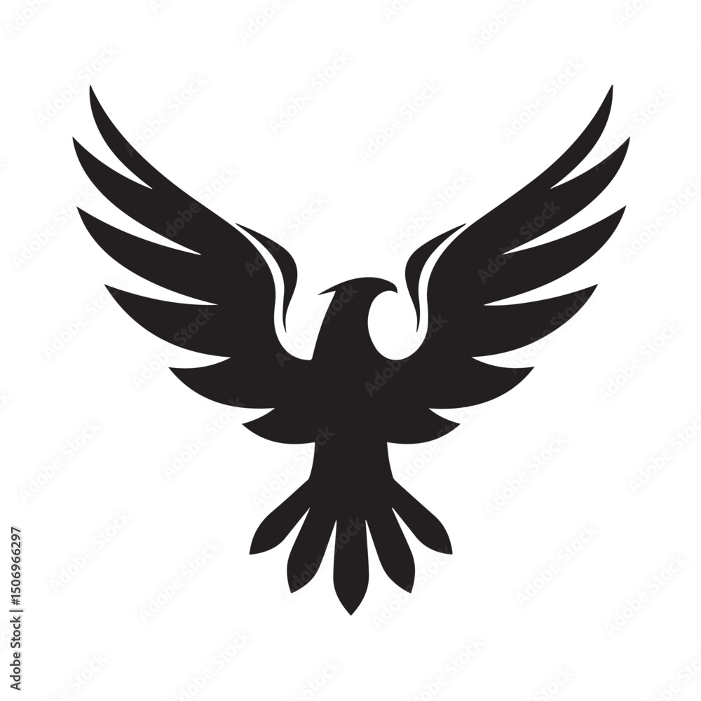 Obraz premium eagle logo vector Bold and clean eagle logo vector, with sharp lines and a strong silhouette 