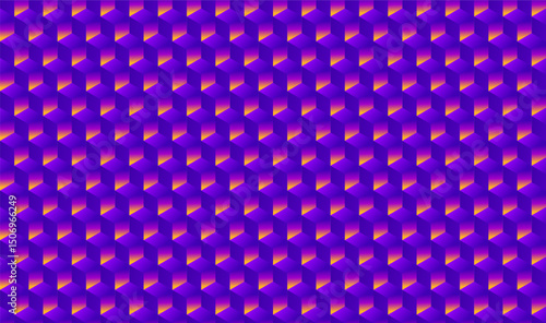Purple isometric flattened cubes background