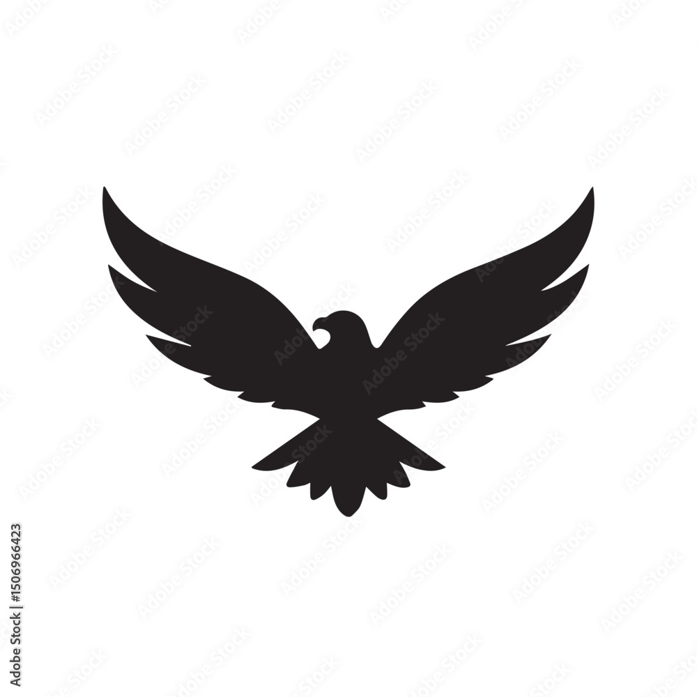 Obraz premium eagle logo vector Bold and clean eagle logo vector, with sharp lines and a strong silhouette 