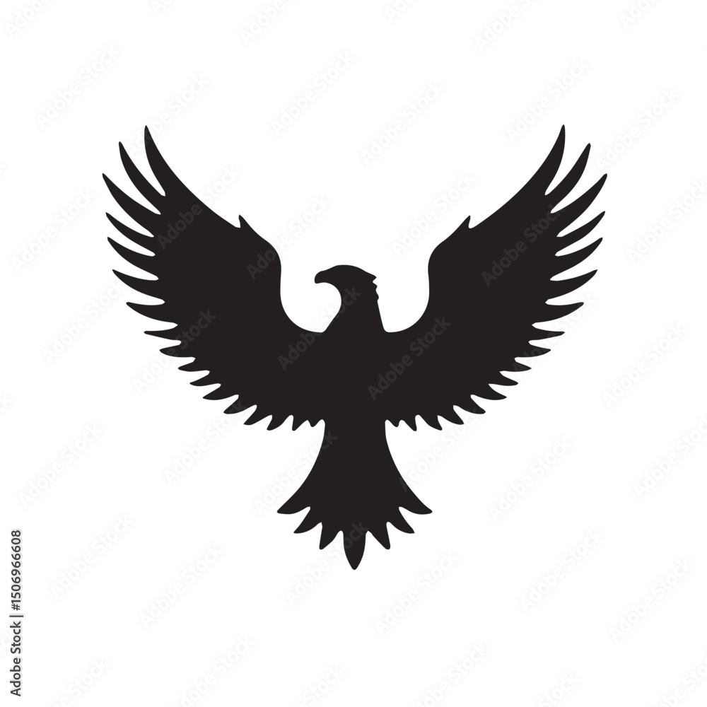 Obraz premium eagle logo vector Bold and clean eagle logo vector, with sharp lines and a strong silhouette 