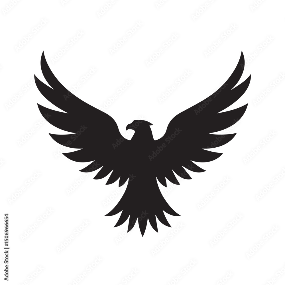 Obraz premium eagle logo vector Bold and clean eagle logo vector, with sharp lines and a strong silhouette 