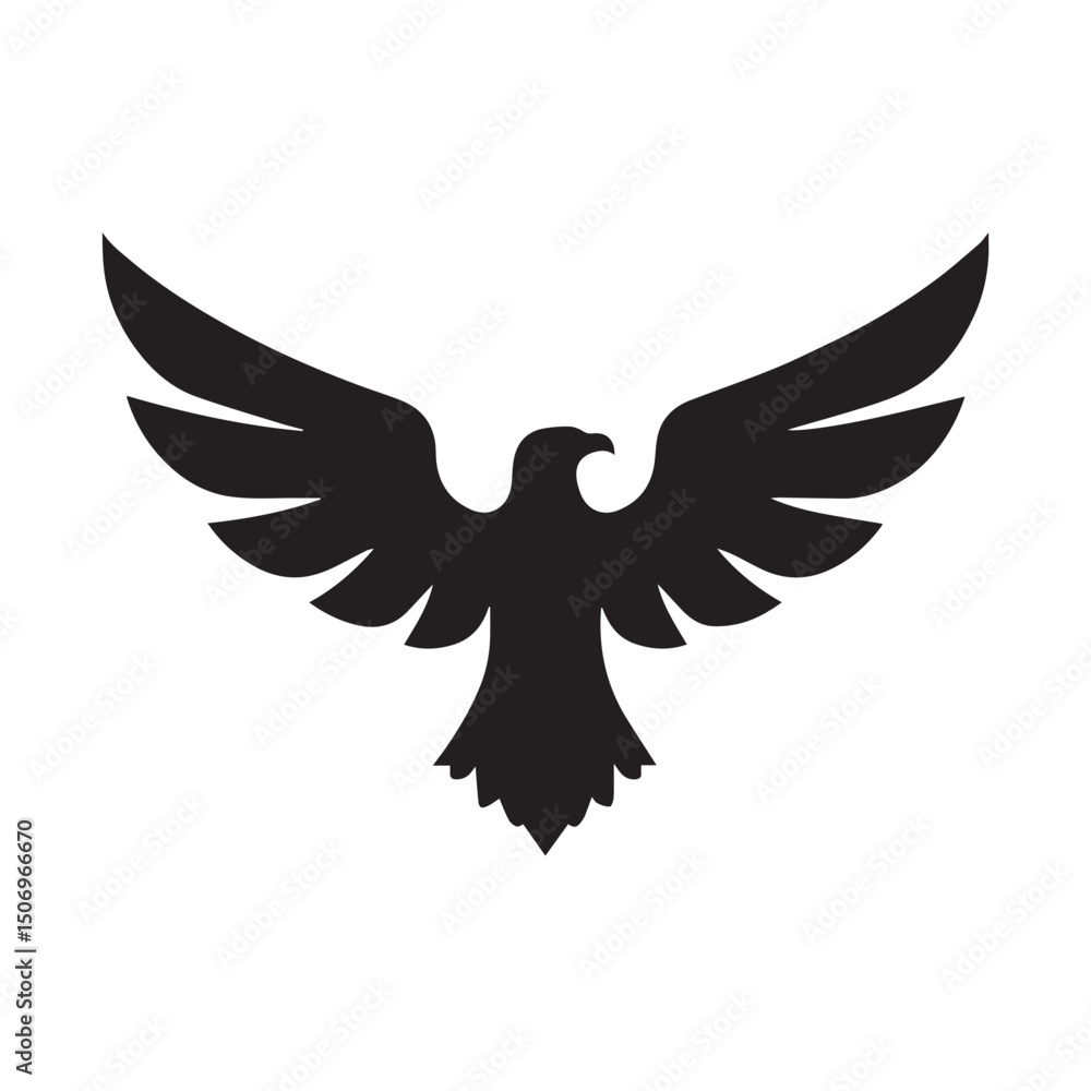 Obraz premium eagle logo vector Bold and clean eagle logo vector, with sharp lines and a strong silhouette 