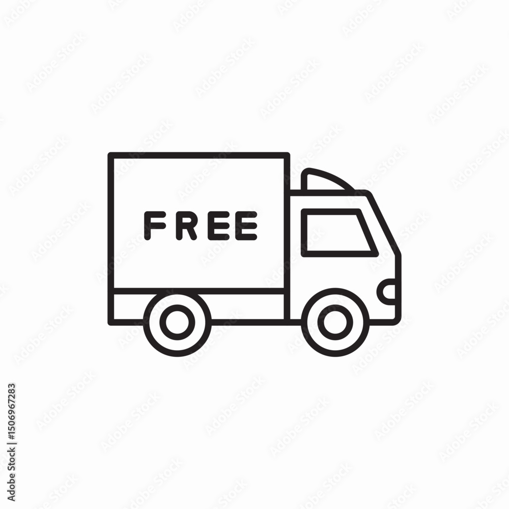 Free delivery truck shipping icon vector sign Free delivery truck shipping icon vector sign