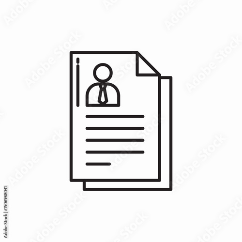 Resume profile document person icon vector sign