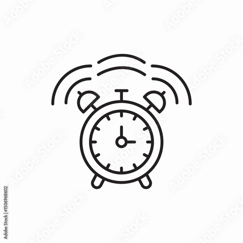 Multiple alarm clock time icon vector sign