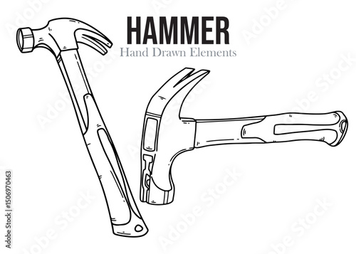 hammer vector black outline