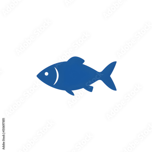 Blue Fish Icon Illustration