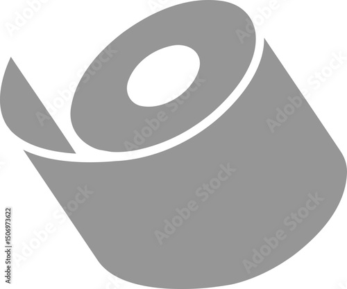 Stylish gray roll icon, perfect for minimalist designs. Represents simplicity, consumption, or the passage of time.  Ideal for websites, apps, or presentations needing a clean, modern aesthetic.