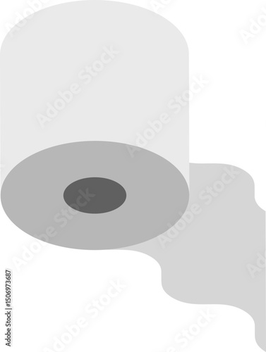 Abstract minimalist illustration of a toilet paper roll.  Perfect for concepts of cleanliness, hygiene, or even resource depletion.