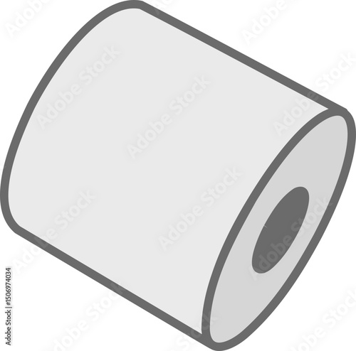 A minimalist illustration of a roll of paper, symbolizing beginnings, potential, or the continuous flow of information.  Perfect for presentations, websites, or apps needing a clean, modern aesthetic.