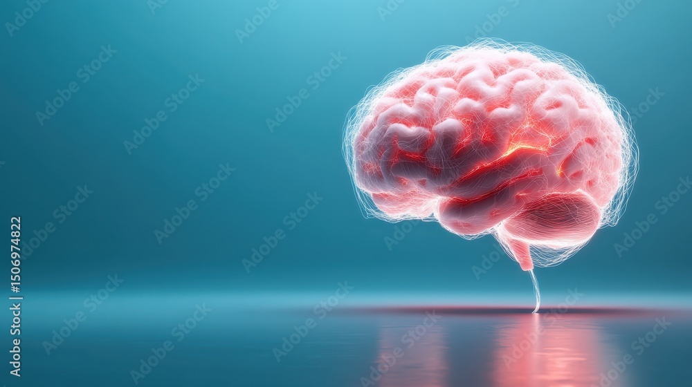 A conceptual representation of a human brain glowing with electric impulses, symbolizing intelligence, creativity, and the complexity of human thoughts and emotions in a futuristic style. A conceptual representation of a human brain glowing with electric impulses, symbolizing intelligence, creativity, and the complexity of human thoughts and emotions in a futuristic style.