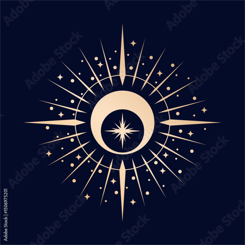 Divine Spirit Symbol: Sacred Celestial Vector Design