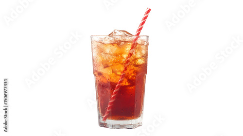 Wallpaper Mural Refreshing iced tea with ice cubes in a glass isolated on a white background Torontodigital.ca