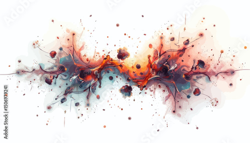 Abstract Colorful Explosion with Dynamic Movement and Intense Texture