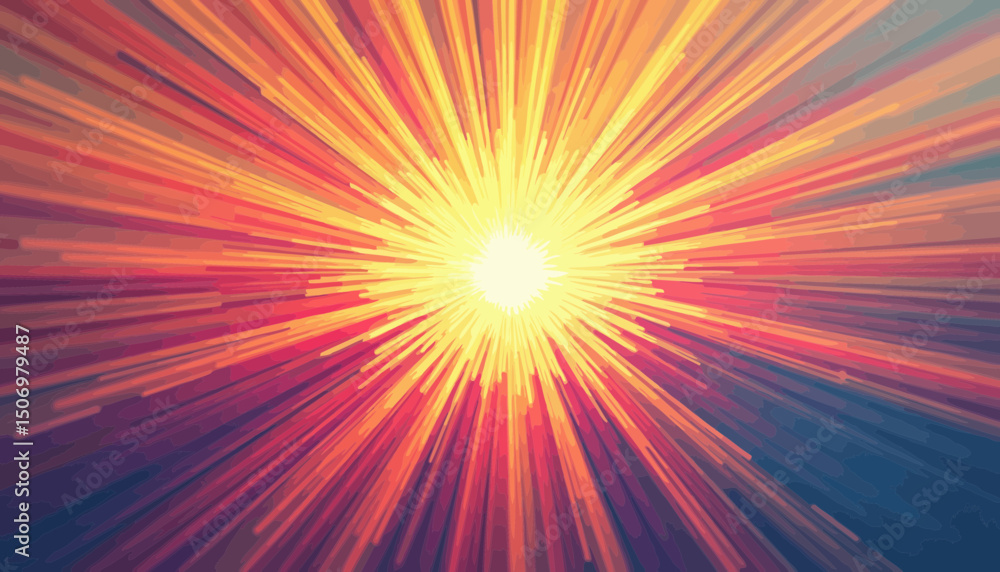 Abstract Radiating Light Burst with Warm Colors Abstract Radiating Light Burst with Warm Colors