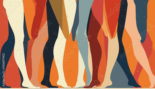 Abstract Illustration of Diverse Women's Legs