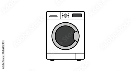 White Washing Machine Illustration