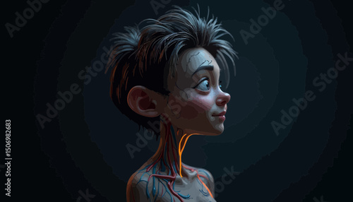 Stylized 3D Portrait of a Young Character