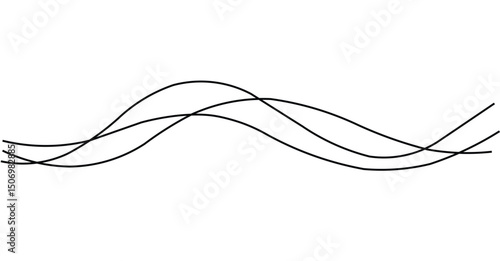 Swirly Line Abstract Background, Wavy Thin Design Element