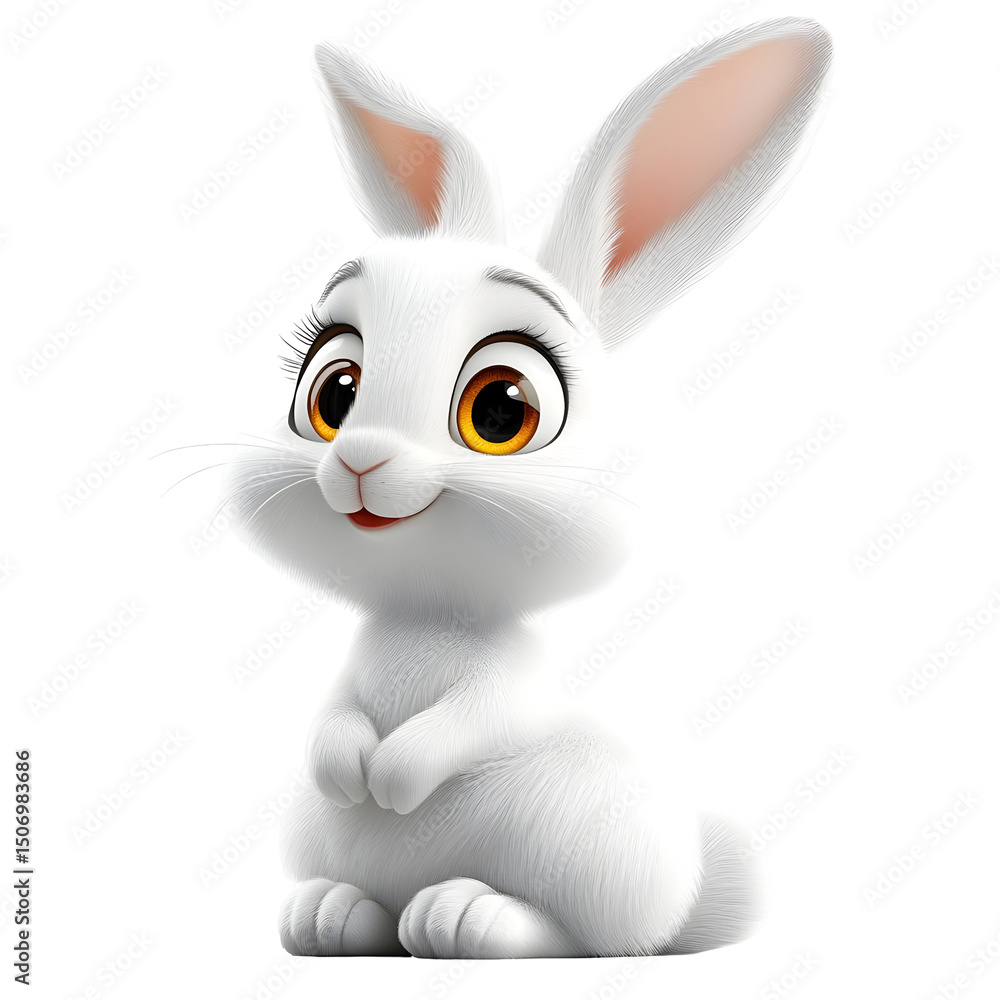 Fototapeta premium Adorable 3D Bunny Illustration