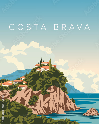 Costa Brava travel poster, postcard