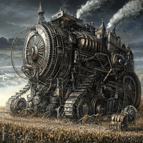 The impressive engineering of a giant robot harvester in action.