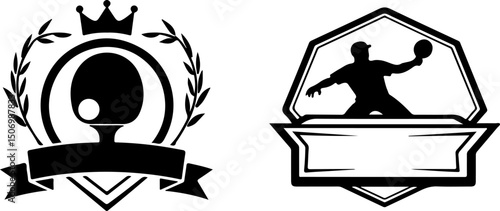 Silhouette of Table Tennis Player in Action vector
