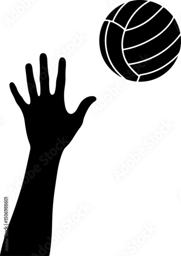 Silhouette of a Hand and a Volleyball  vector design
