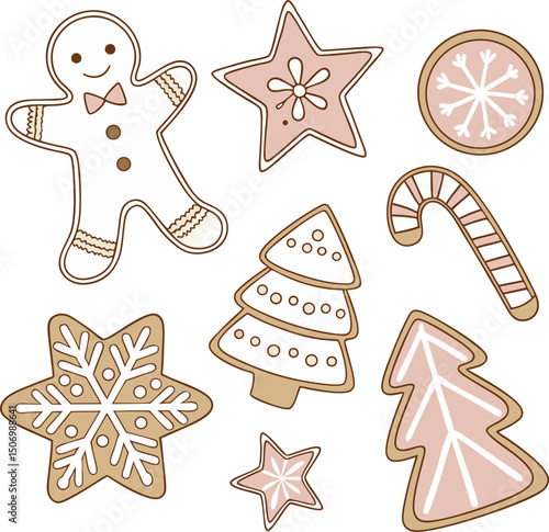 gingerbread cookies set