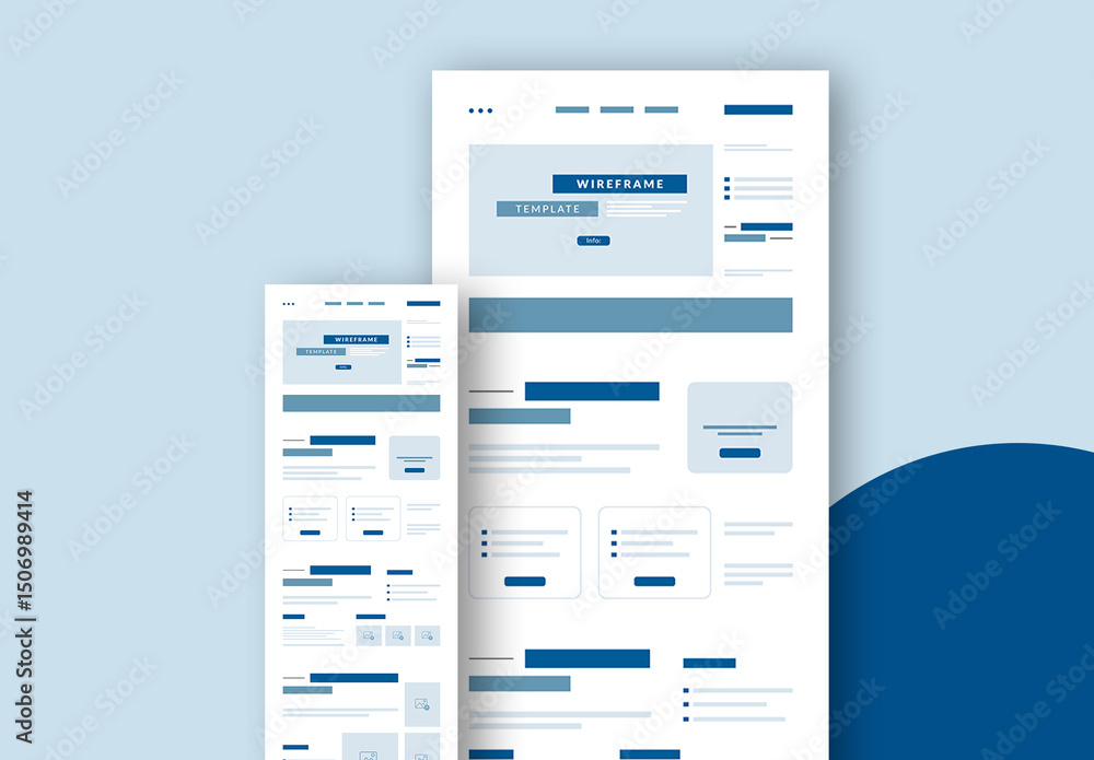 Modern Wireframe Template Layout Stock Template | Adobe Stock