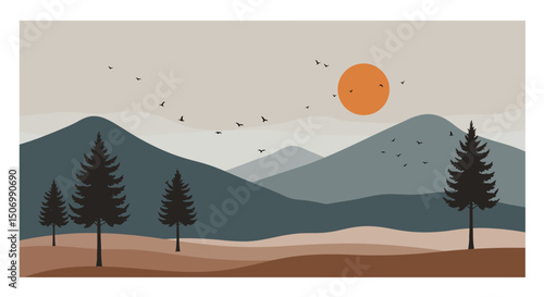 winter landscape with trees