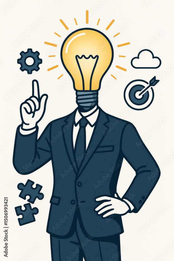 Innovation lightbulb businessman head creative idea concept. Business visionary leadership inspiration bright mind solution. Corporate strategy breakthrough entrepreneur eureka moment Innovation lightbulb businessman head creative idea concept. Business visionary leadership inspiration bright mind solution. Corporate strategy breakthrough entrepreneur eureka moment