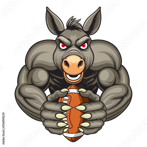 american football mascot donkey vector illustration design