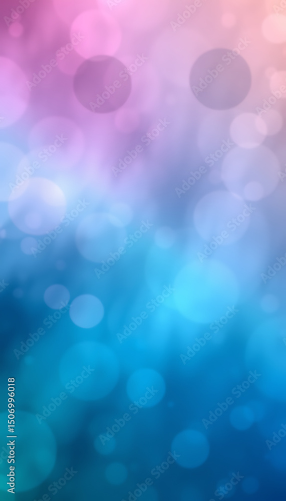 Obraz premium Vibrant bokeh gradient background with soft colors and blurry circle lights in vertical composition
