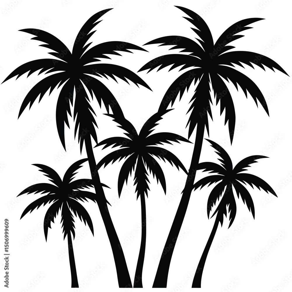 Fototapeta premium Palm Trees Vector Design with Tropical Aesthetic