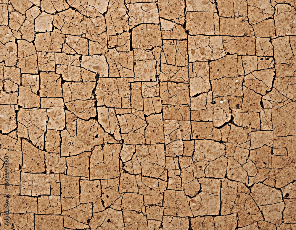 Fototapeta premium Cracked Earth Texture Background Dry Soil Pattern