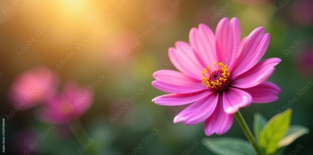 Obraz premium Close-up pink flower, bokeh background, nature scene, flora, color