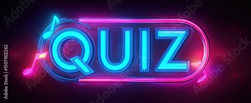 The Vibrant Neon Quiz Sign Illuminating a Playful Atmosphere
