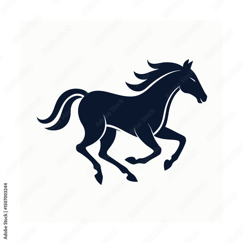 Dynamic illustration of a rearing horse depicting speed and grace in modern minimalist style Dynamic illustration of a rearing horse depicting speed and grace in modern minimalist style