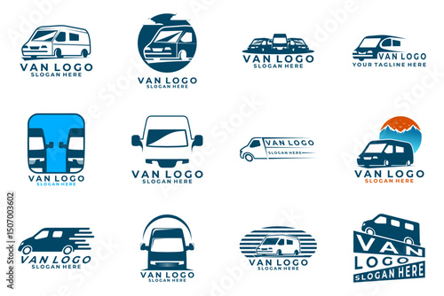 set of van logo design vector template. Van venture logo design collections