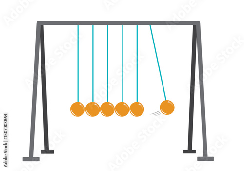Newton's Cradle or executive ball clicker flat vector illustration. Editable Clip Art EPS10 version.