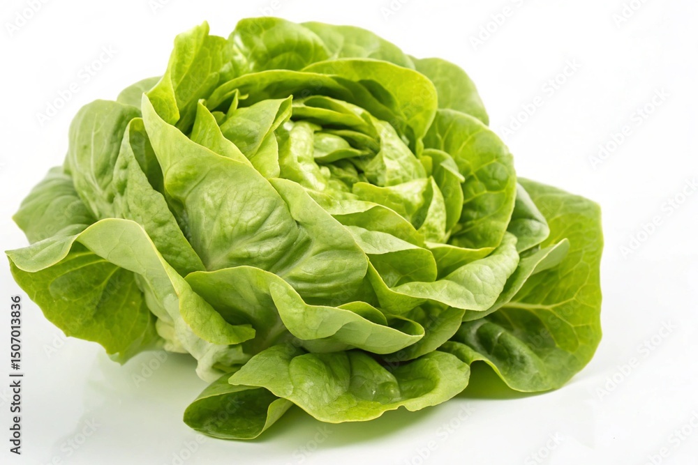 Fresh green butterhead lettuce isolated on white background Fresh green butterhead lettuce isolated on white background
