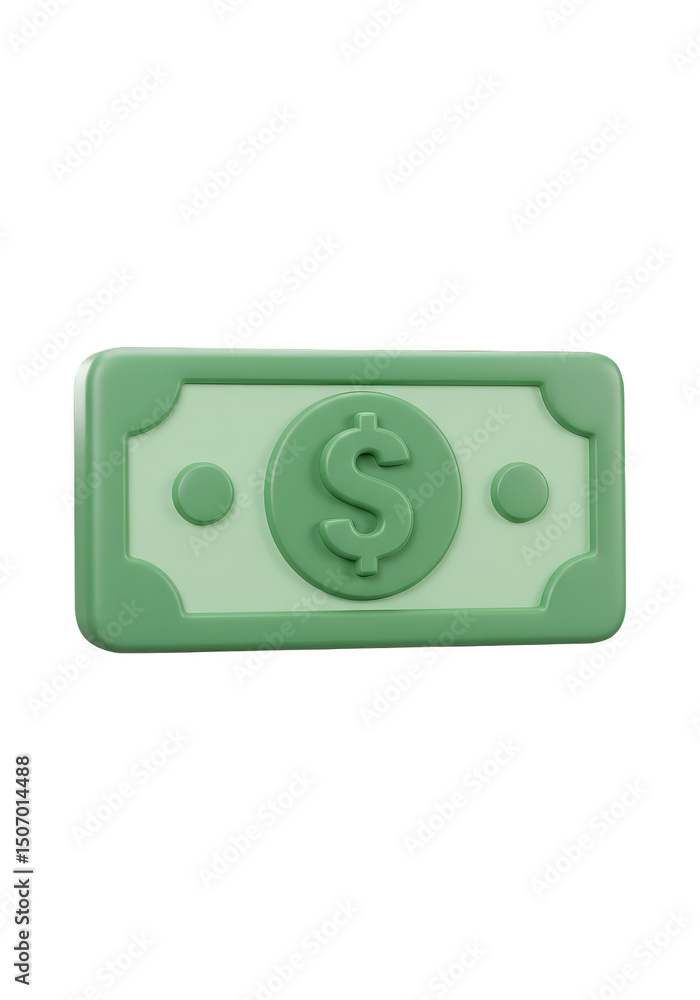 3D Rendered Dollar Bill Isolated On Transparent Background for Finance 3D Rendered Dollar Bill Isolated On Transparent Background for Finance