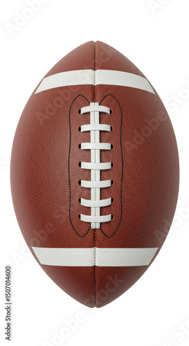 3D Rendered Football Ball Sport Game Brown Leather Laces with Transparent