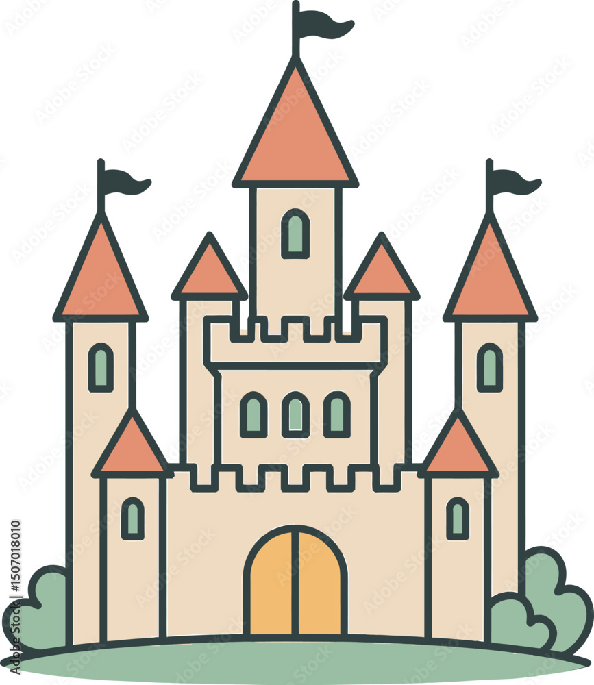 Enchanted castle vector illustration Enchanted castle vector illustration